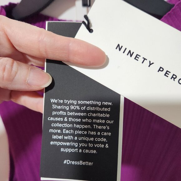 Ninety Percent NEW Violet Purple Sleeveless Ribbed Racer Front Dress - Large - Picture 5 of 10